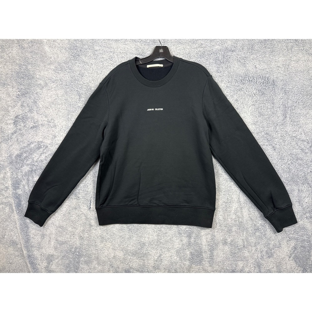 Jason Wu Mens Medium Black Sweatshirt Collection Logo Cotton Wool Pullover 9551